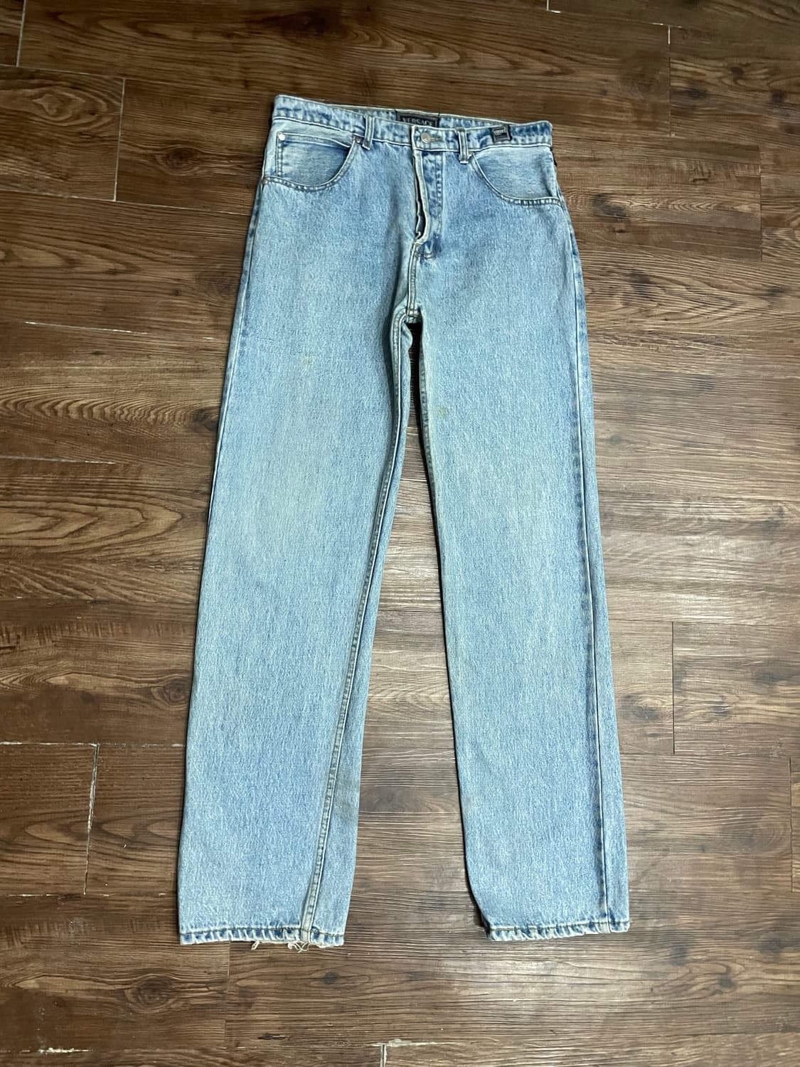 90s 베르사체 진스 꾸뛰르 메두사 은장버튼 데님 팬츠 상품이미지1