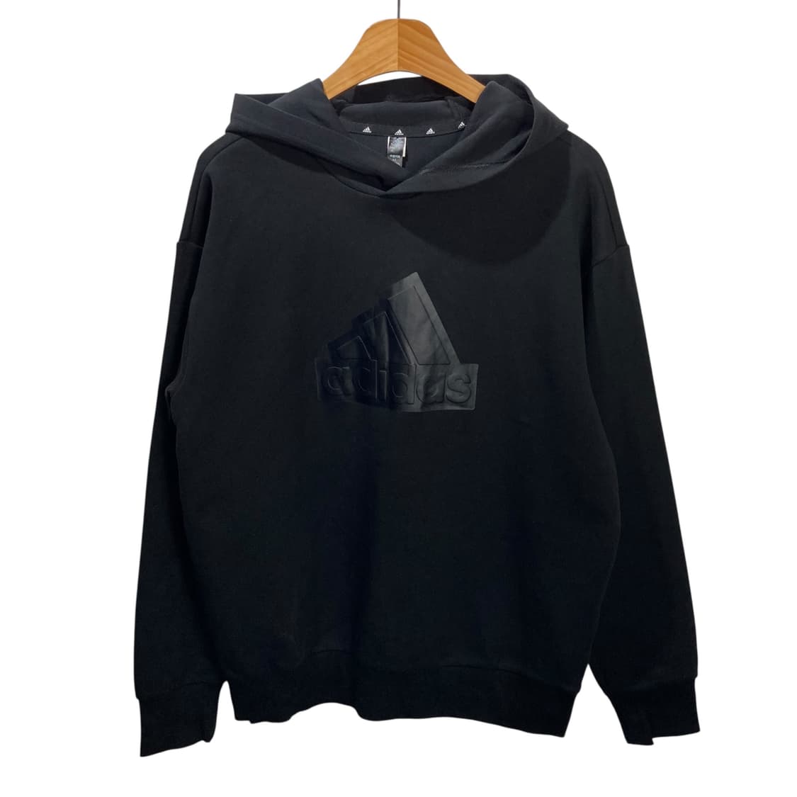 아디다스 빅로고 블랙 후드 상품이미지2