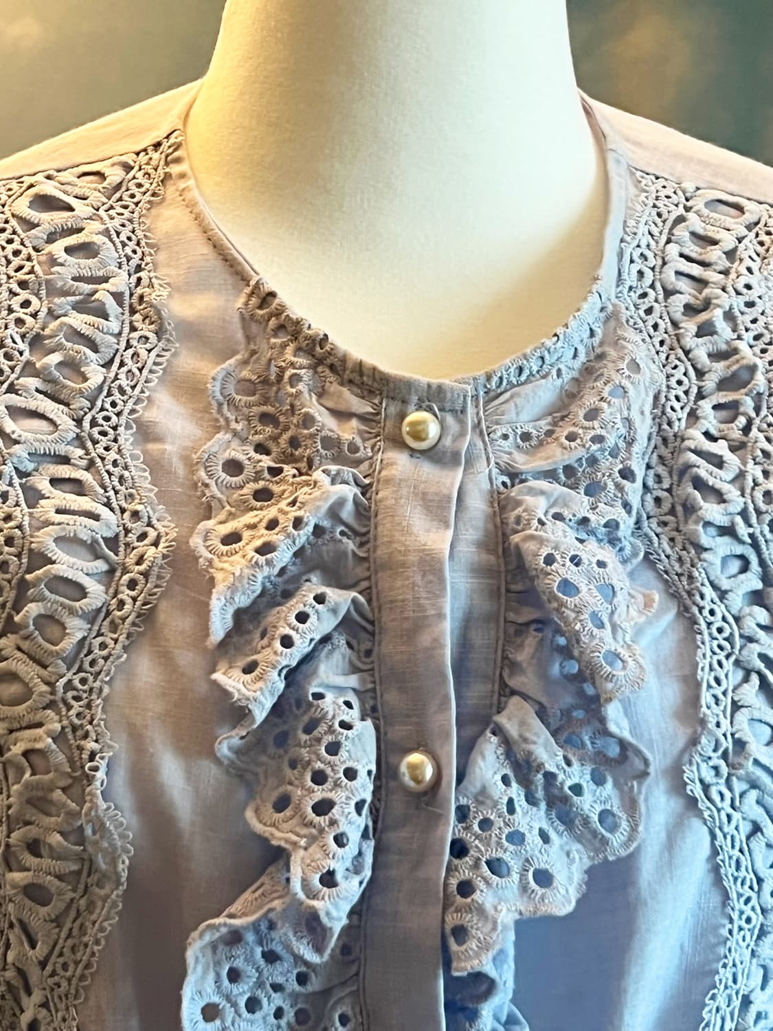 vintage eyelet frill blouse 상품이미지4