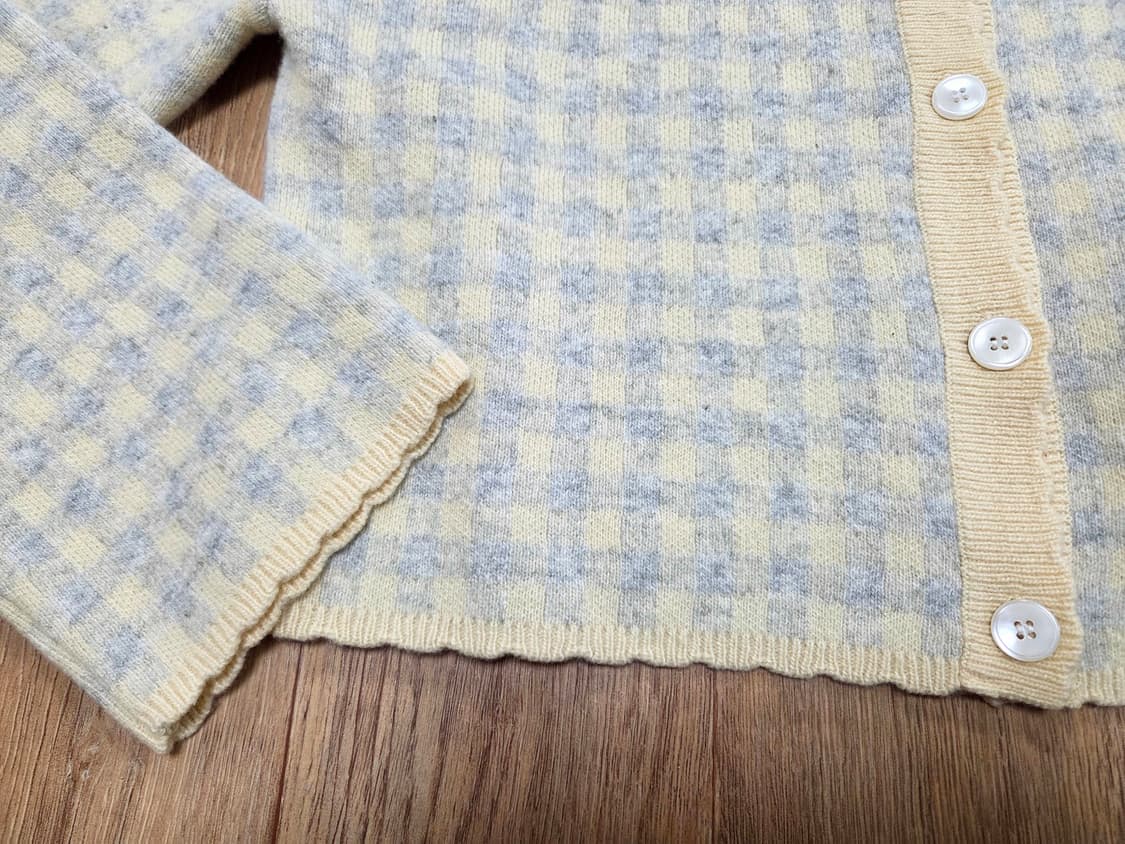 이슈넘버(ISSUE NUMBER) 램스울 체크패턴 가디건 프리사이즈 상품이미지9