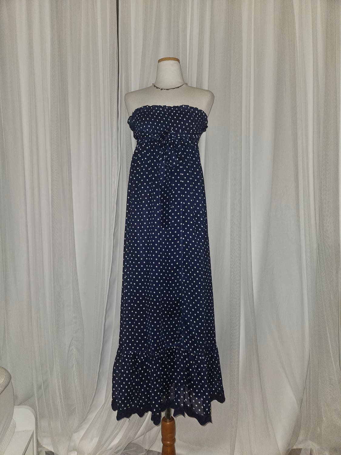 pinky girls 네이비 도트 히메 탑 드레스 상품이미지1