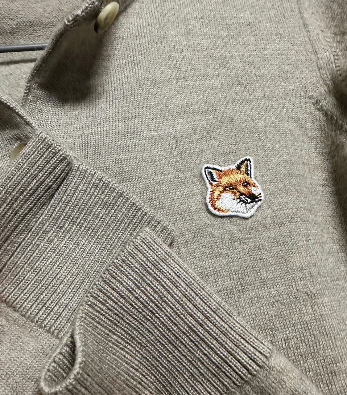 메종키츠네 폭스헤드 가디건 베이지 M 상품이미지4