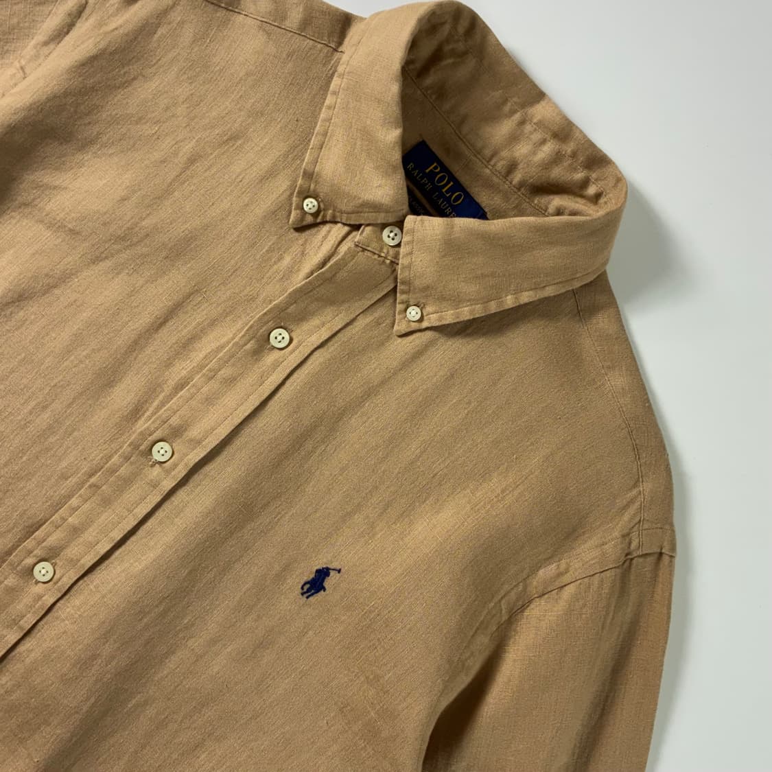 Polo  폴로 랄프로렌 신형 자수 린넨 베이지 데드스탁 셔츠  상품이미지3