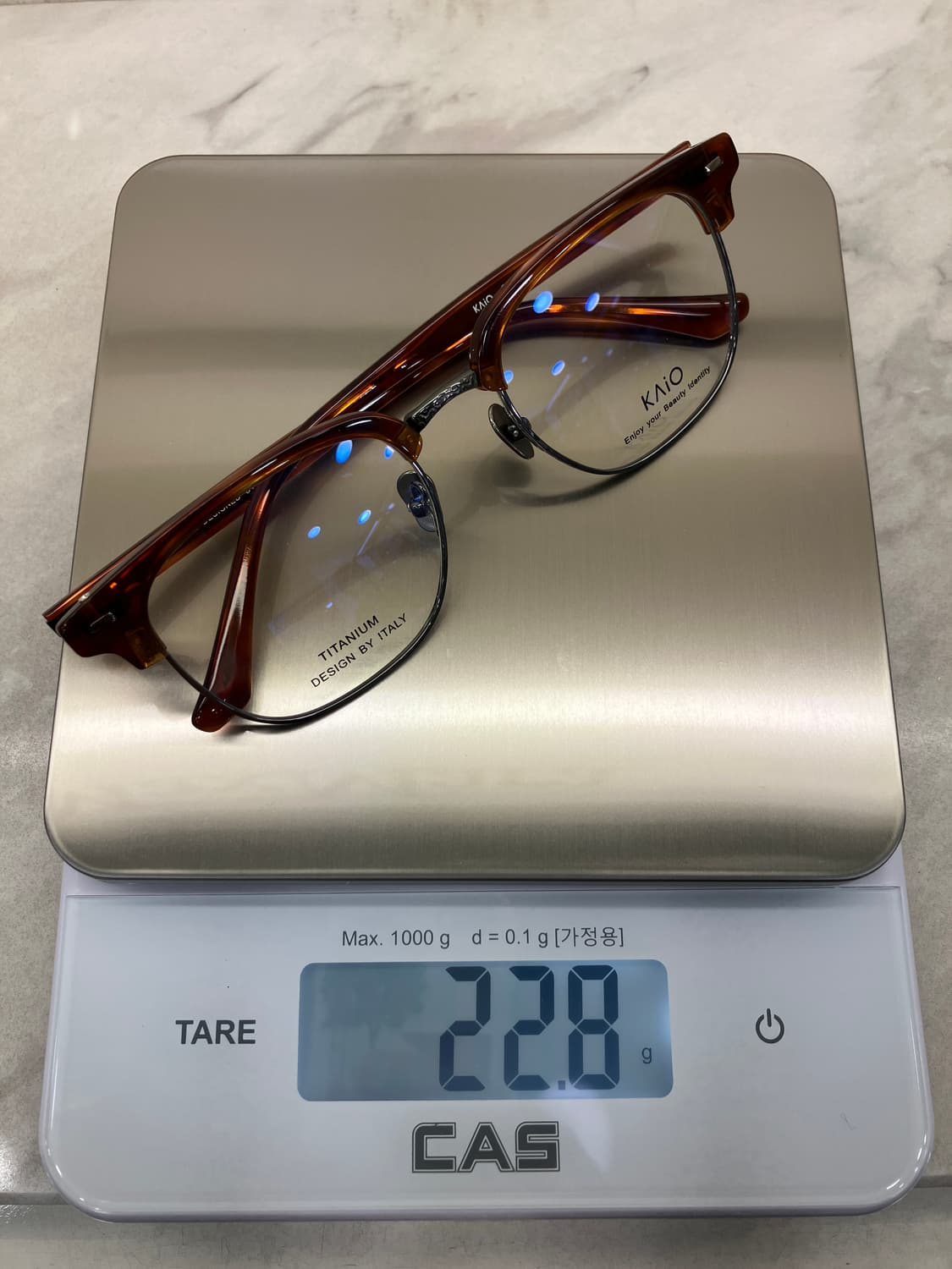 B32 카이오 KAIO 브라운 스틸 웰링턴 하금테 안경(23g) 상품이미지10
