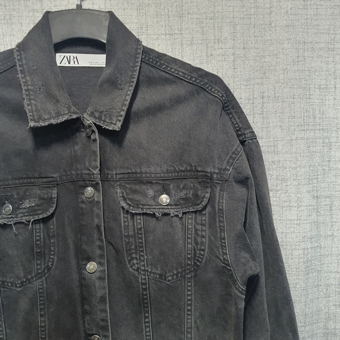 자라 블랙  데미지 워싱 청자켓  상품이미지3