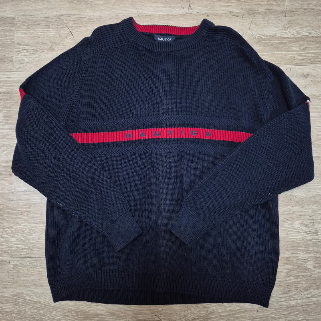 노티카 로고 라인 라운드 니트 S(90) 상품이미지1