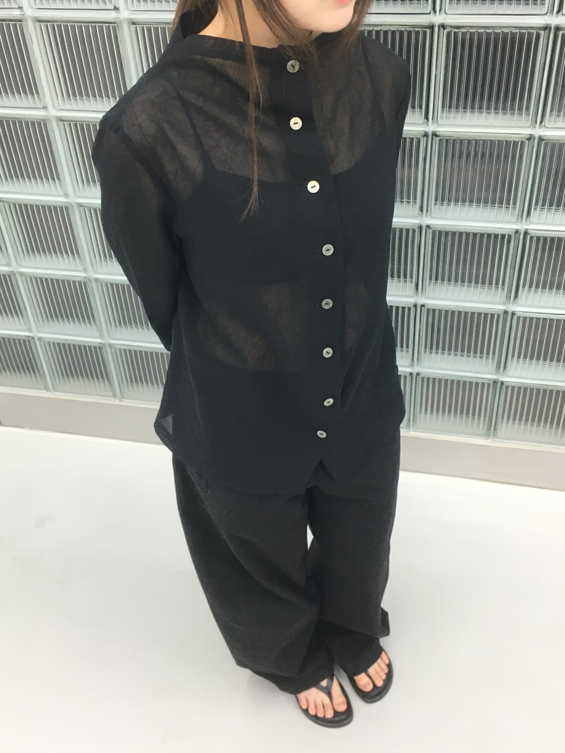 High Neck Sheer Top 상품이미지1