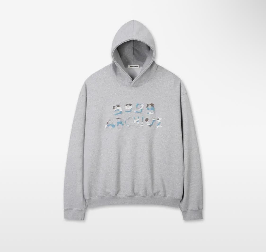9999아카이브 그레이 후드티 Grunge Bone Logo 상품이미지1