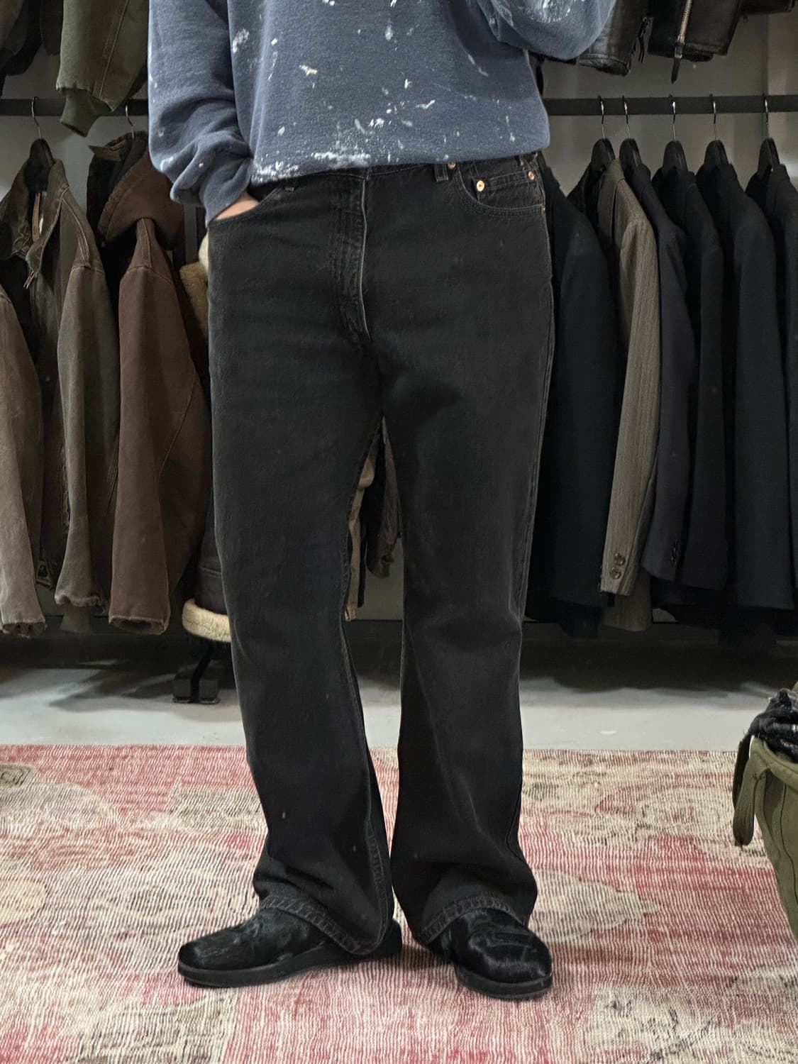 90's 리바이스 517 블랙 부츠컷 플레어진 상품이미지10