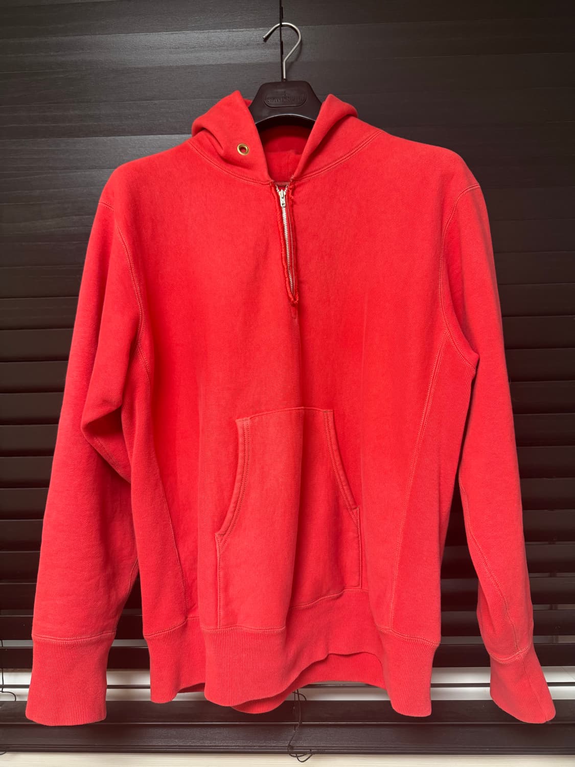 (4)아프레쎄 하프집업 후드 레드 상품이미지1