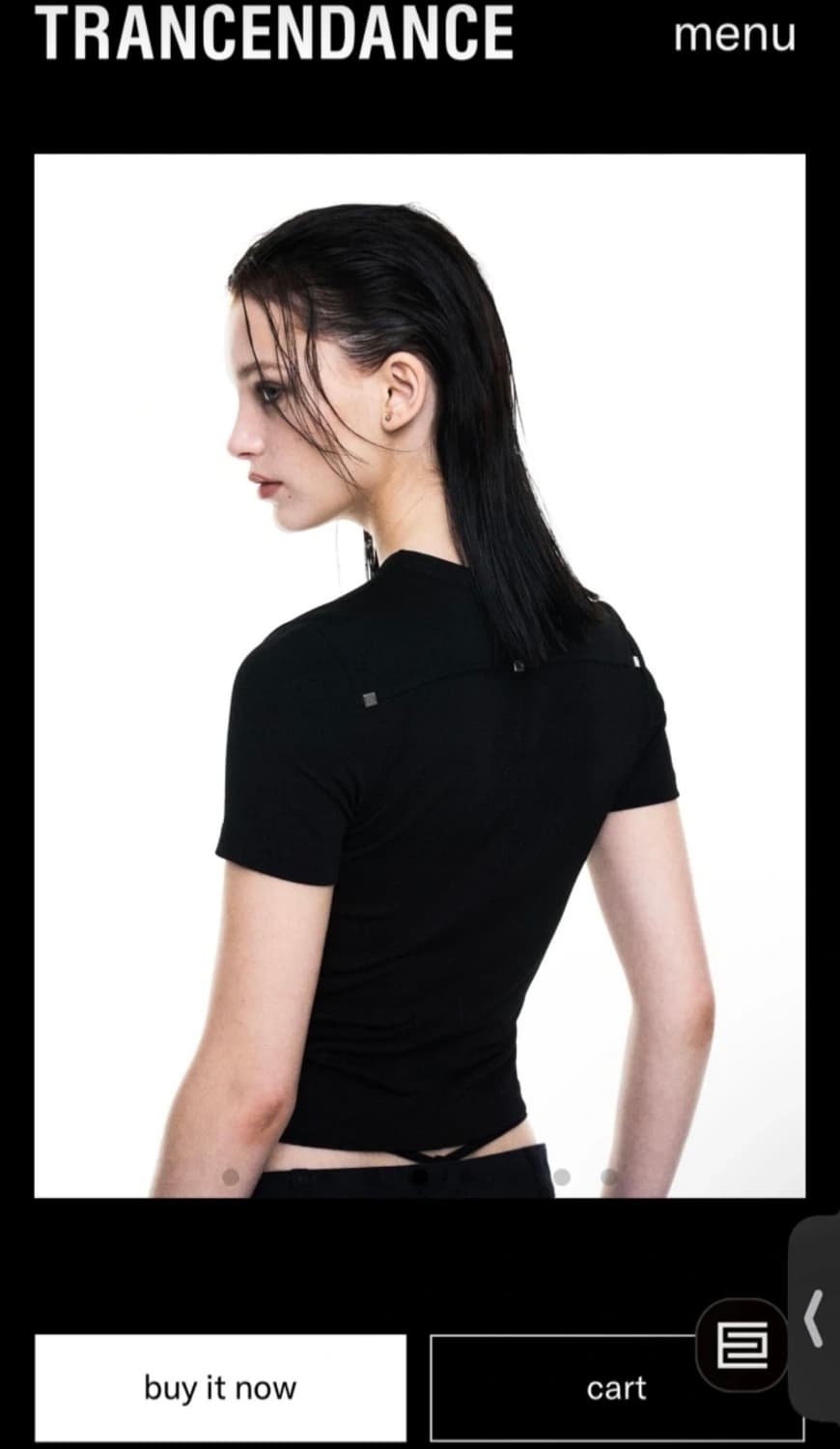 [시착새상품] 트랜센댄스 SYMBOL RIBBED T-SHIRT, BLA 상품이미지1