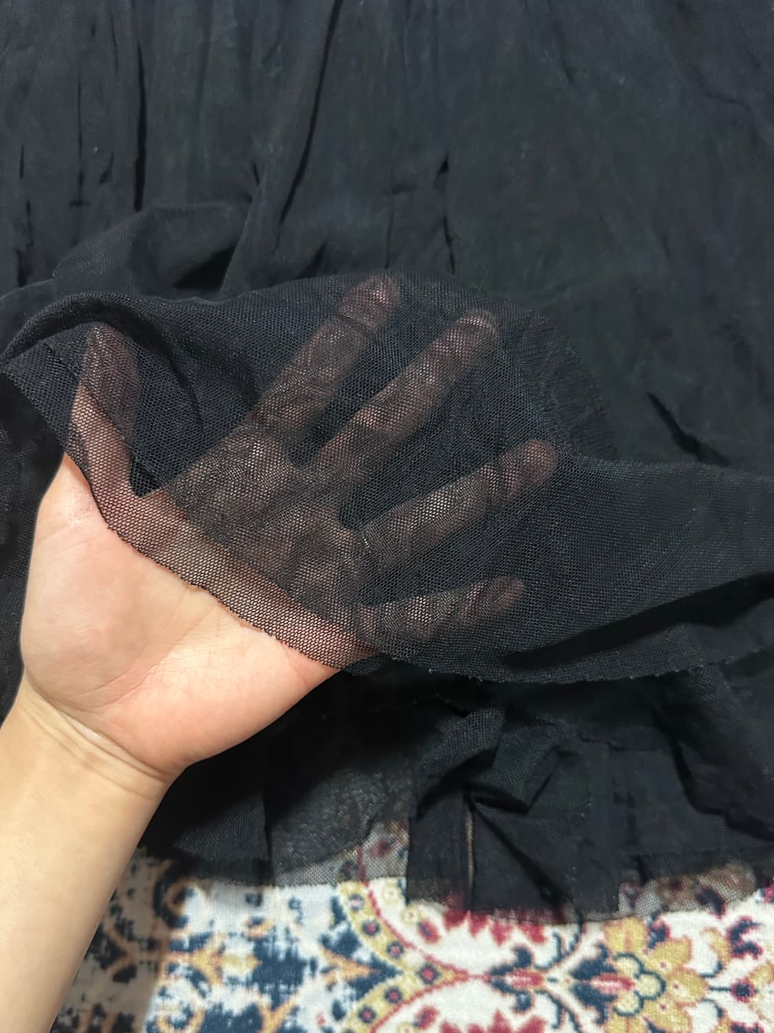 니혼진 홍콩 시스루 블라우스 샤 스커트 코디 상품이미지4