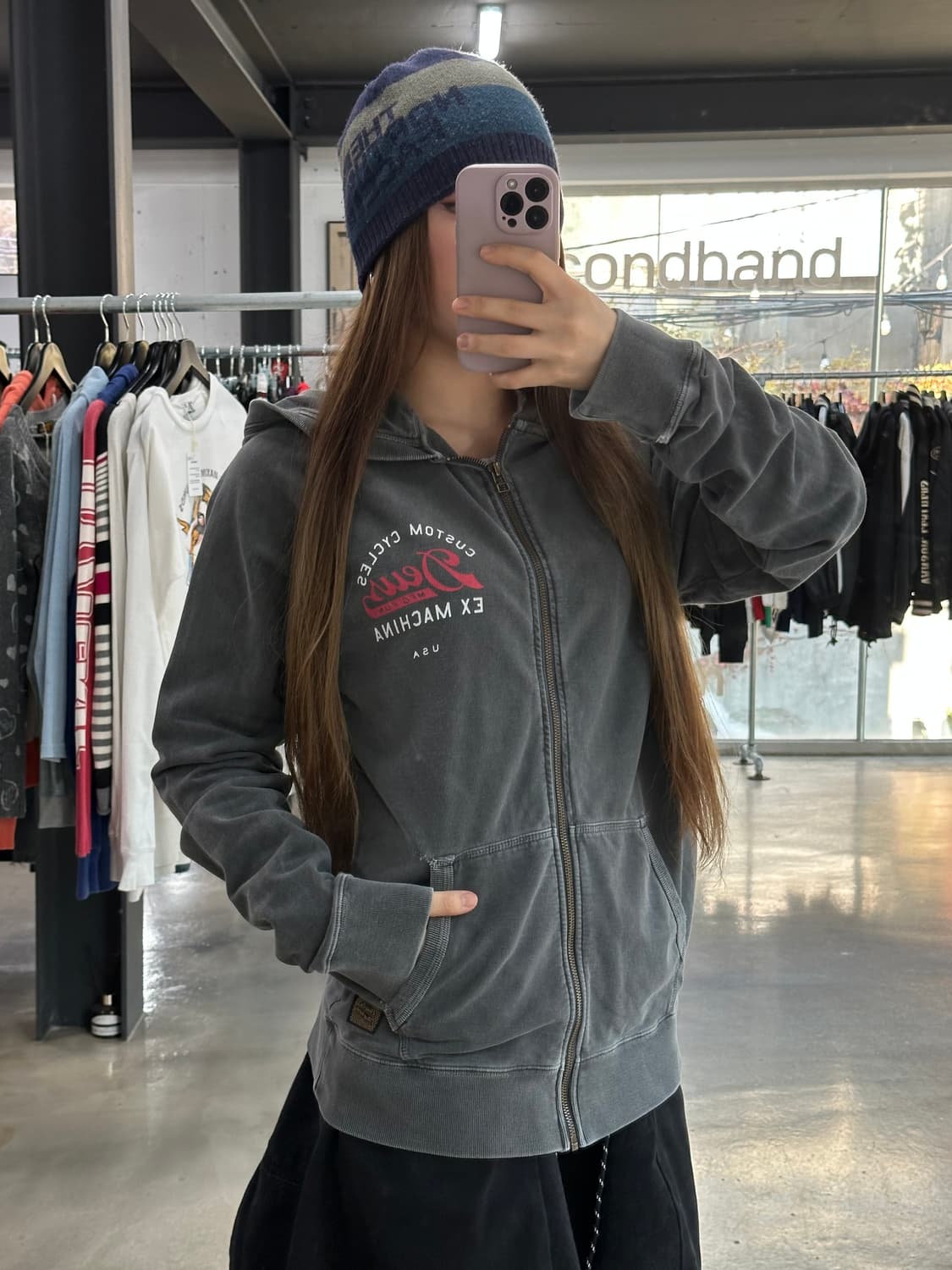 데우스 엑스마키나 피그먼트워시드 후드집업 상품이미지4