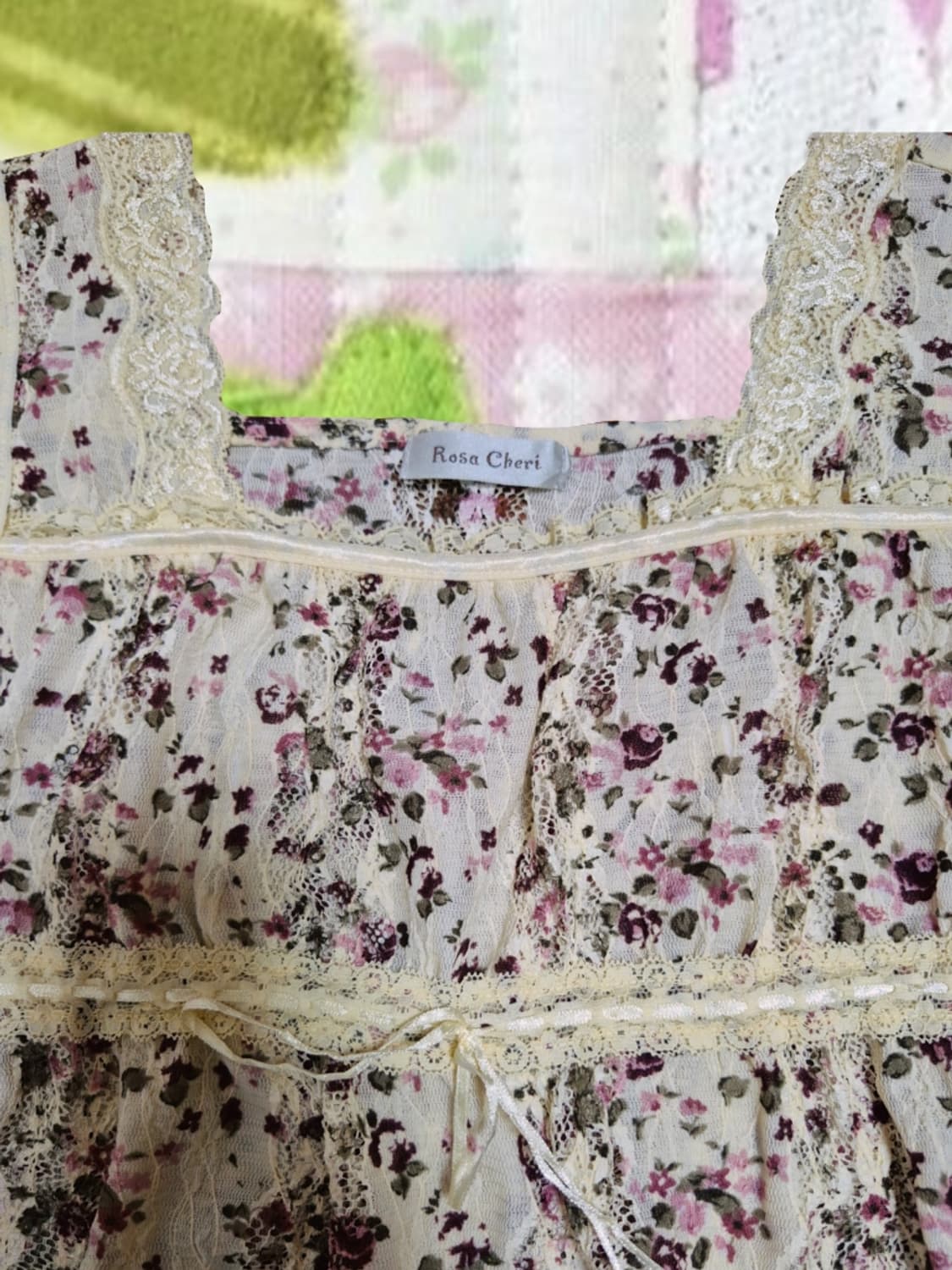 빈티지 모리걸 오리엔탈 리즈리사 플라워 레이스 민소매 슬리브리스 상품이미지3