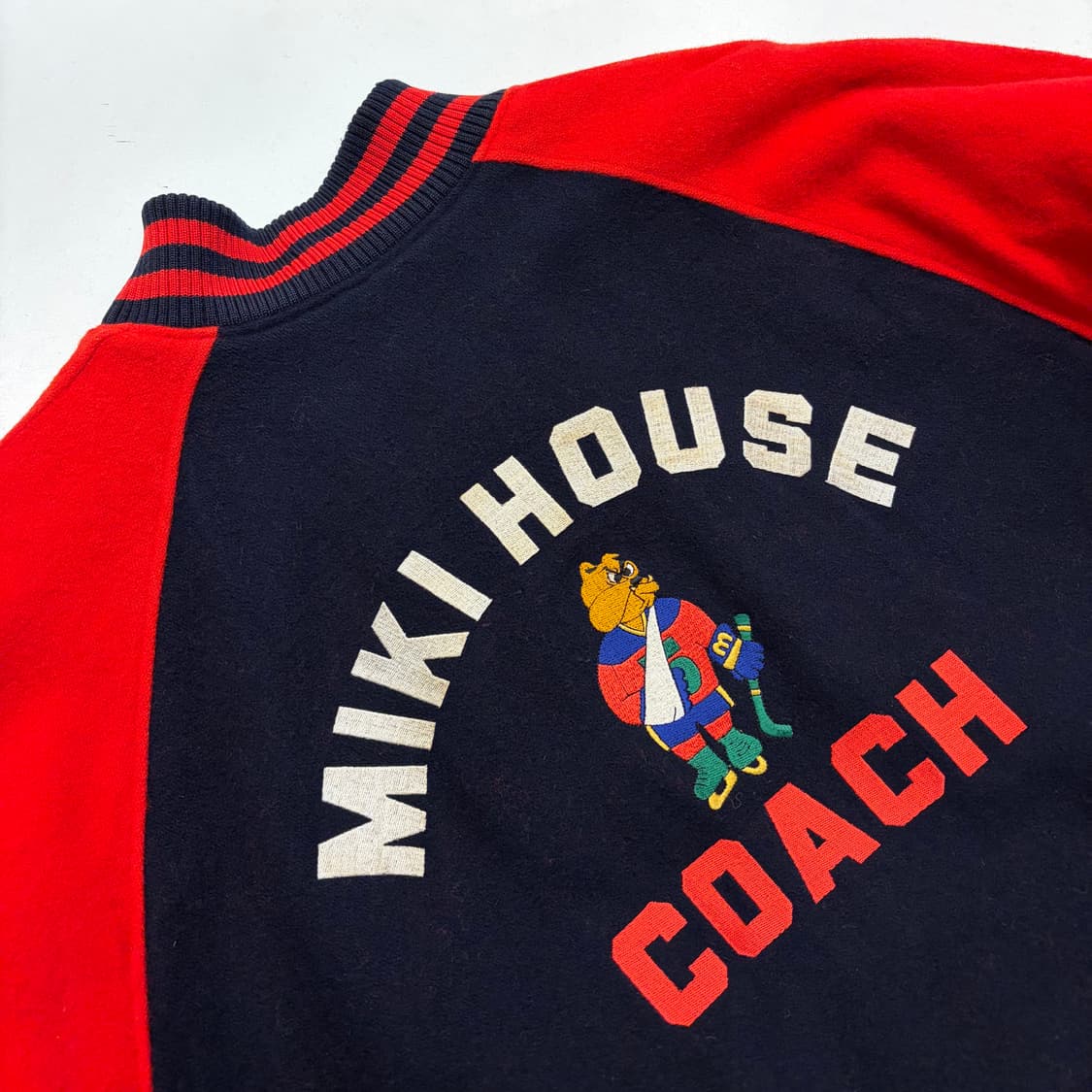 [L] 90s 미키하우스 네이비/레드 빅로고 스타디움 자켓 C503 상품이미지3