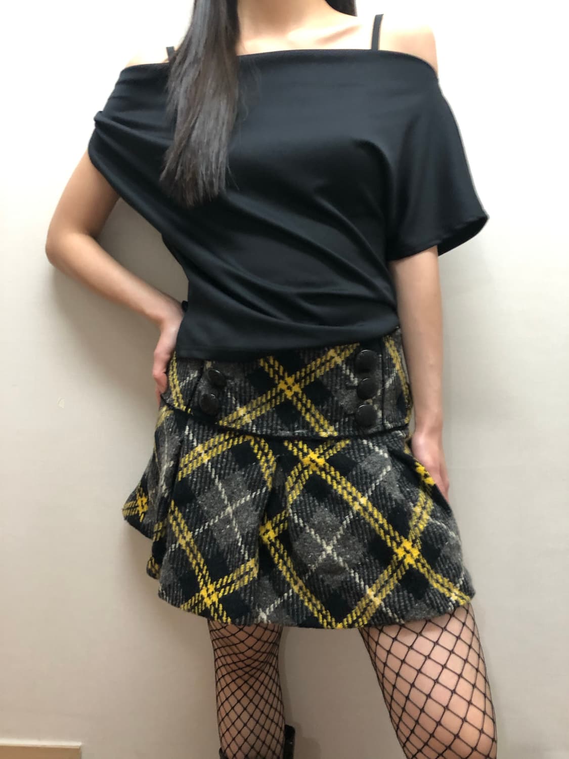 빈티지 티니위니 체크 플리츠 스커트 상품이미지4