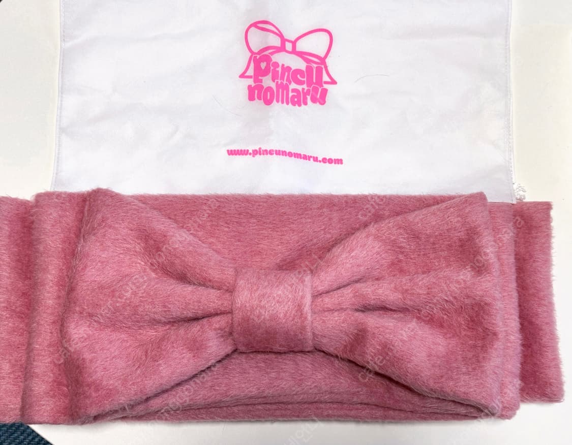 핀쿠노마루 리본 머플러 페어리레드핑크 상품이미지2