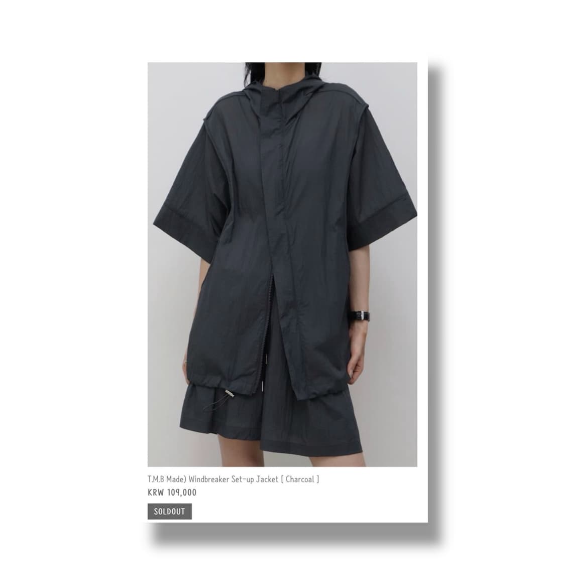 T.M.B Mad) Windbreaker Set-up [charcoal] 상품이미지4