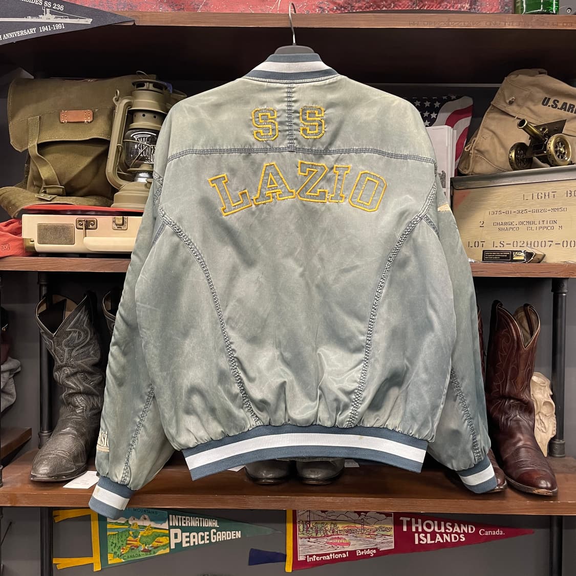 Rare! 80s 라치오 SS 세리에A 이탈리아 자수 풋볼팀 바시티 자켓 상품이미지2