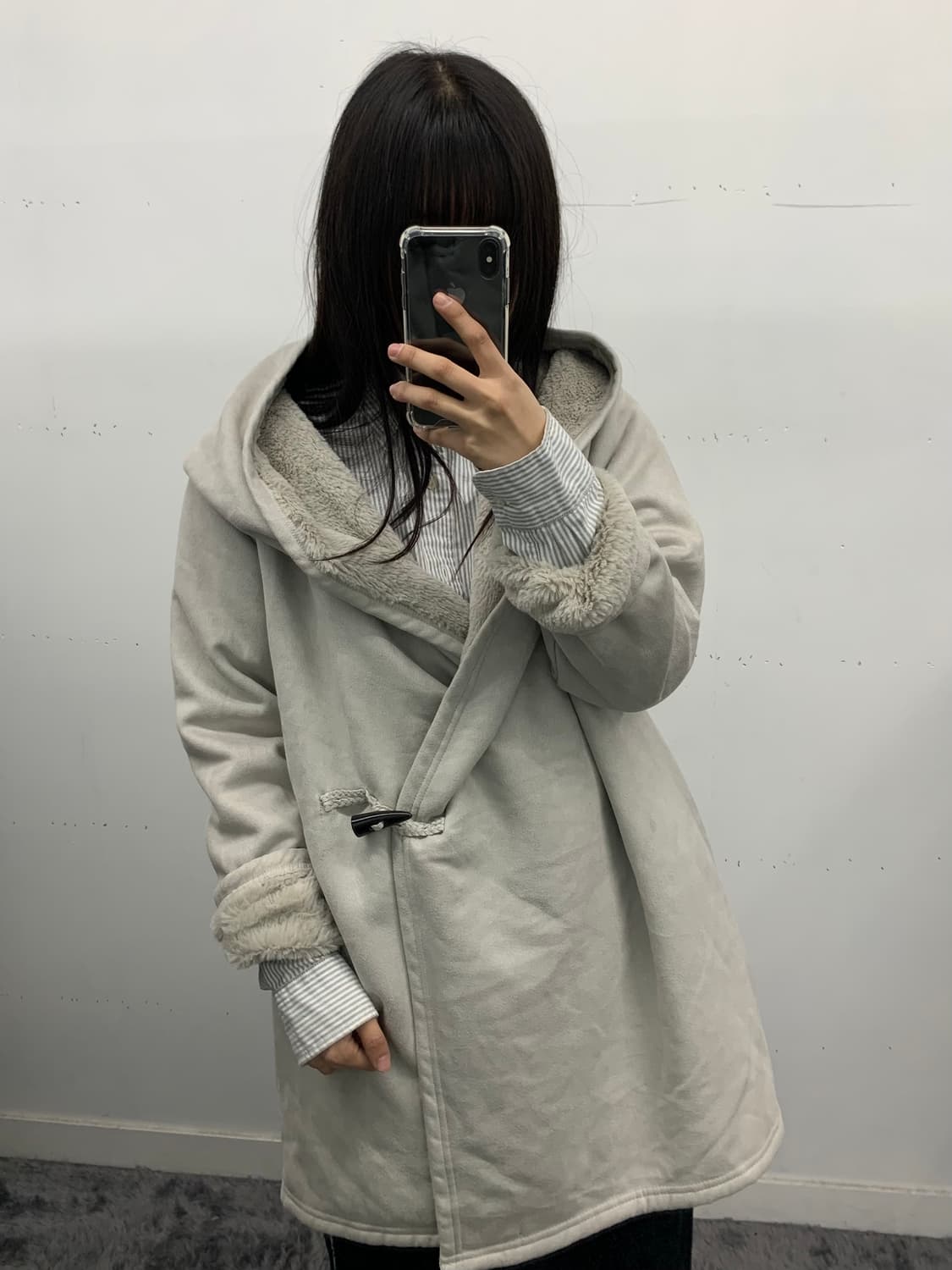 스웨이드 랩 코트 상품이미지1