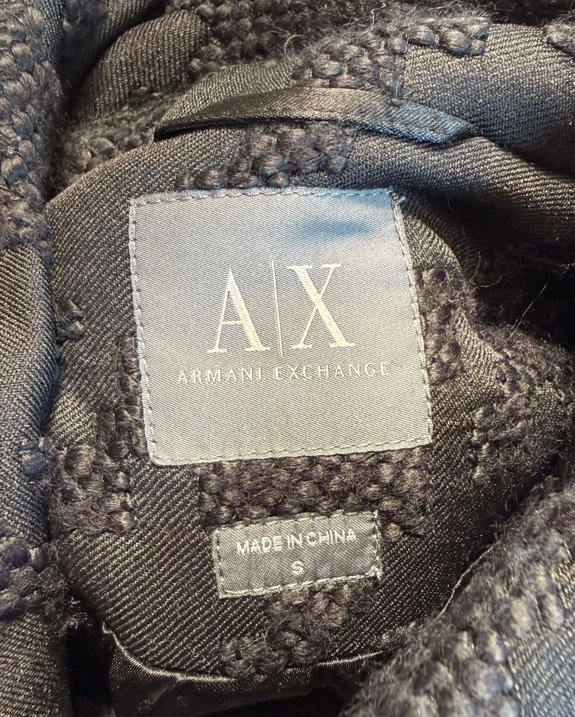 아르마니 익스체인지 블랙 자카드 벨티드 코트 상품이미지8