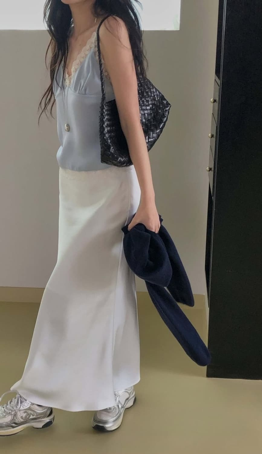 미엘miel 새틴롱스커트m 새상품 상품이미지7