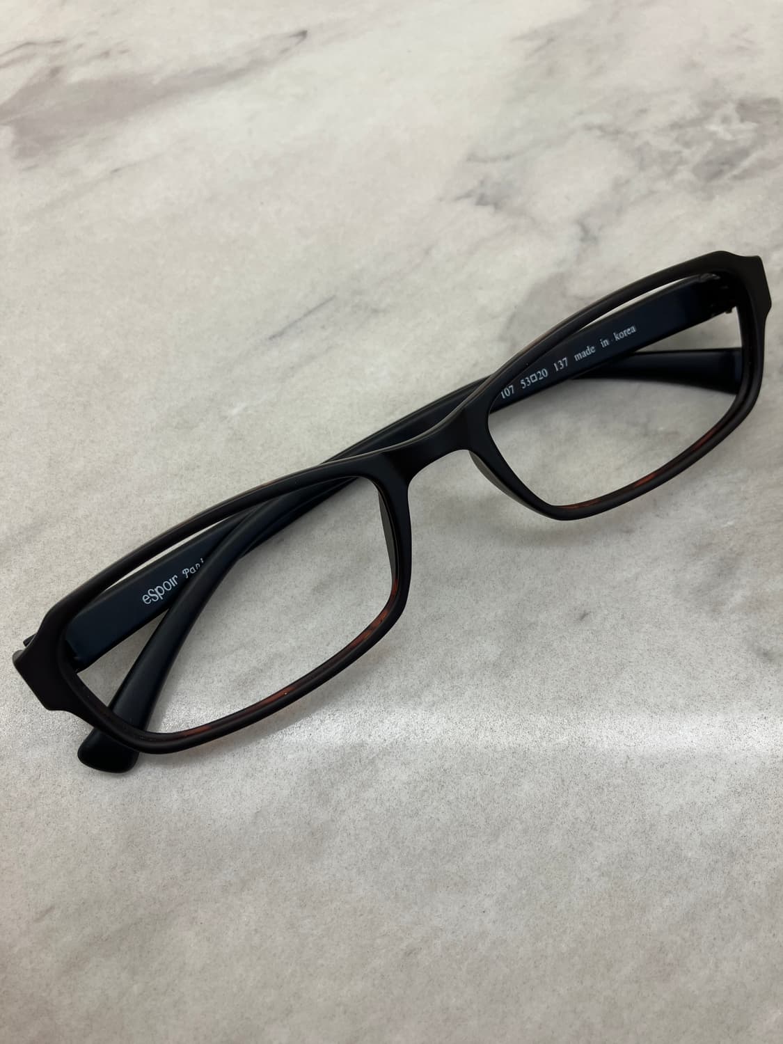 에스쁘아 Espoir 매트 딥브라운 스퀘어 뿔테 안경 상품이미지1