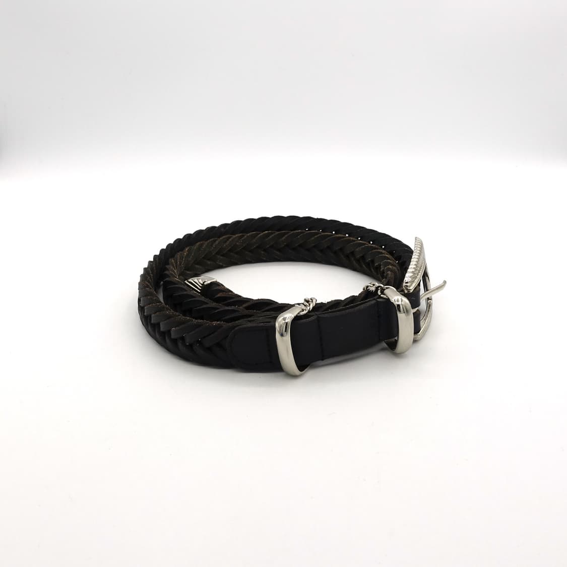 JieDa 지에다 웨스턴 체인 위브드 레더 벨트 상품이미지3