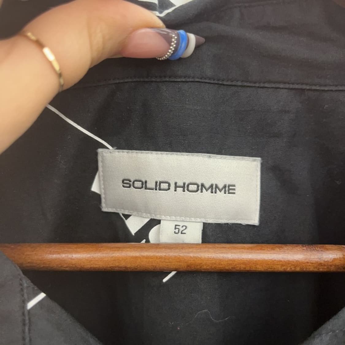 솔리드옴므 빈티지 스트릿 힙합 레터링 패턴 셔츠 52 C07815 상품이미지5