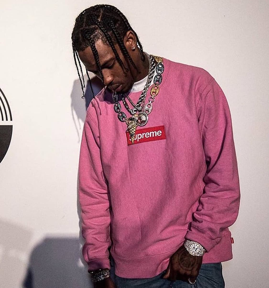 슈프림 15FW 박스로고 크루넥 헤더 핑크 상품이미지9