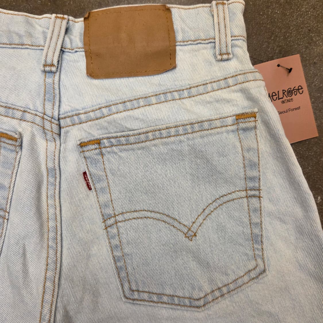 90s 리바이스 550 Made in USA 연청 데님 반바지 상품이미지6