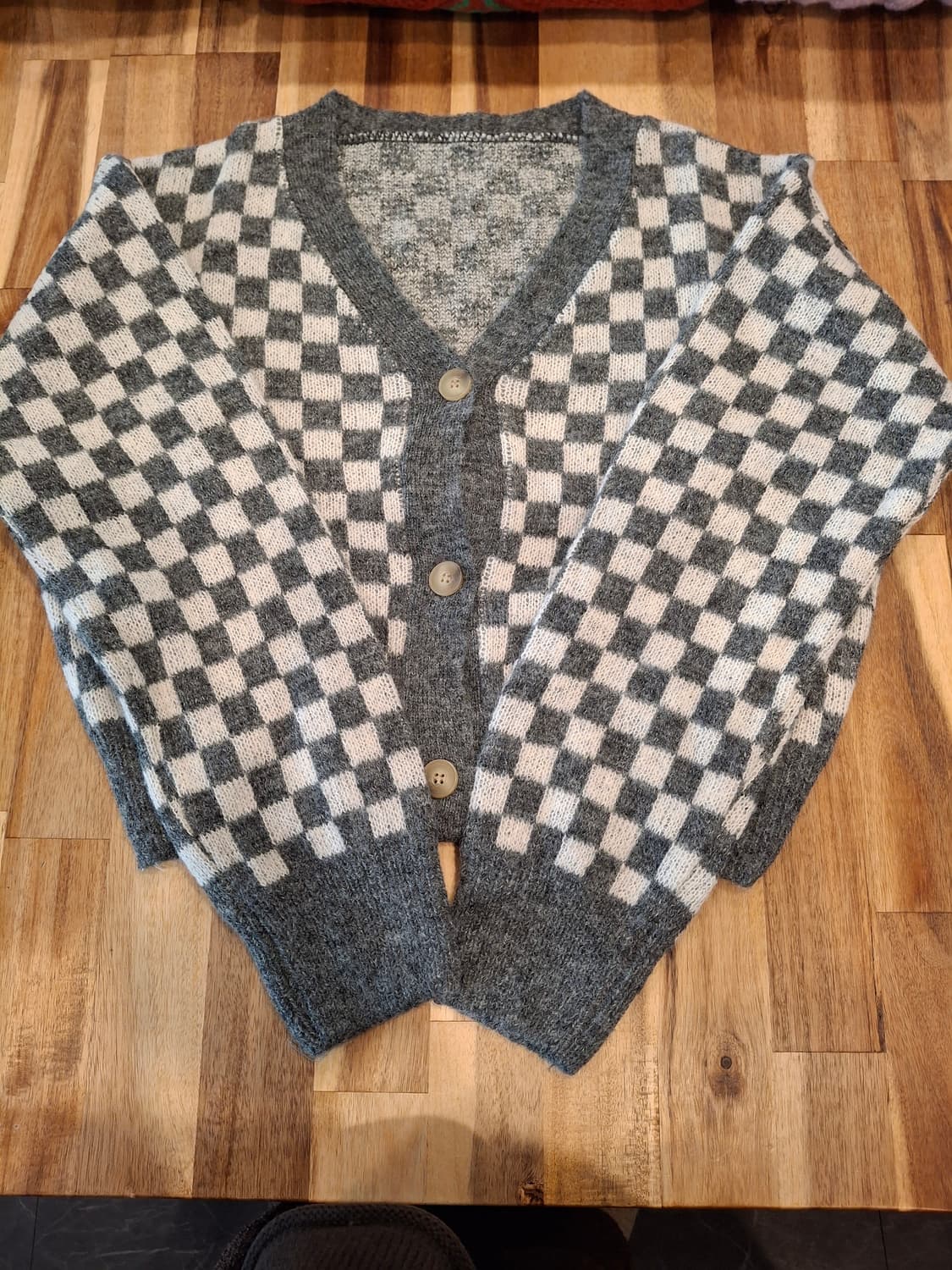 (마지막특가) 바인드 체커보드 니트 가디건 상품이미지1