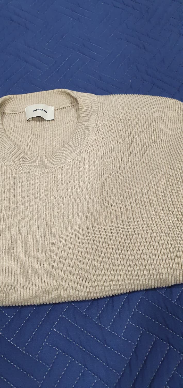 인더로우 코튼 Rib 크루넥 니트 샌드베이지 2 상품이미지4