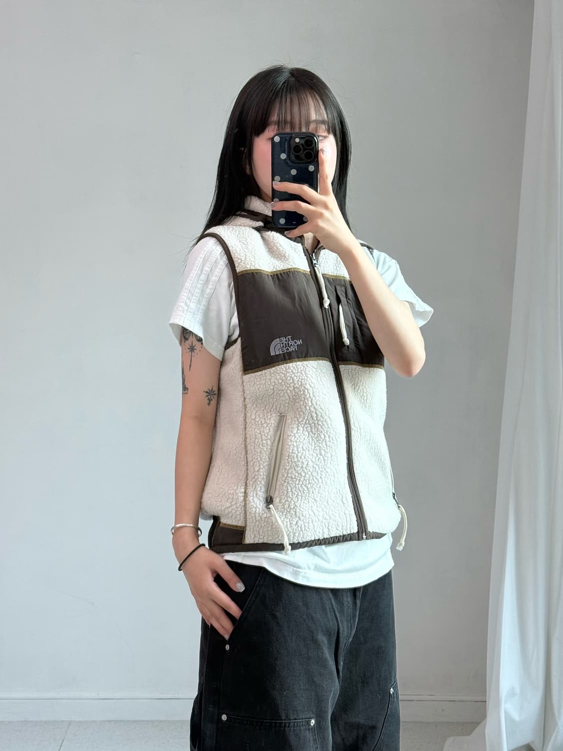 노스페이스 브라운 후리스 베스트 집업 상품이미지4