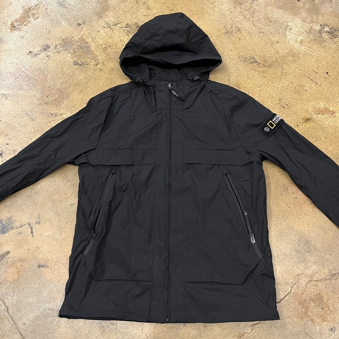 [정품/L] 내셔널지오그래픽 블랙 후드 바람막이 자켓 b17 상품이미지3