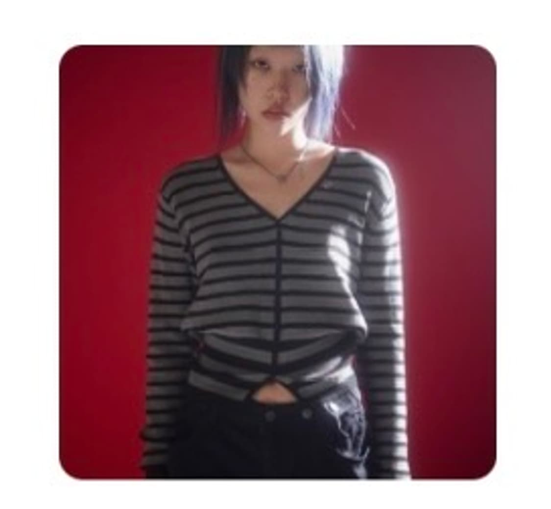 귀리 블루종 스트라이프 니트 상품이미지1