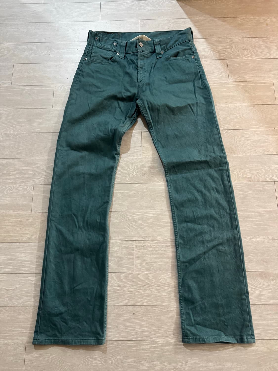 리바이스 523 스트레이트핏 그린 데님 팬츠 상품이미지1