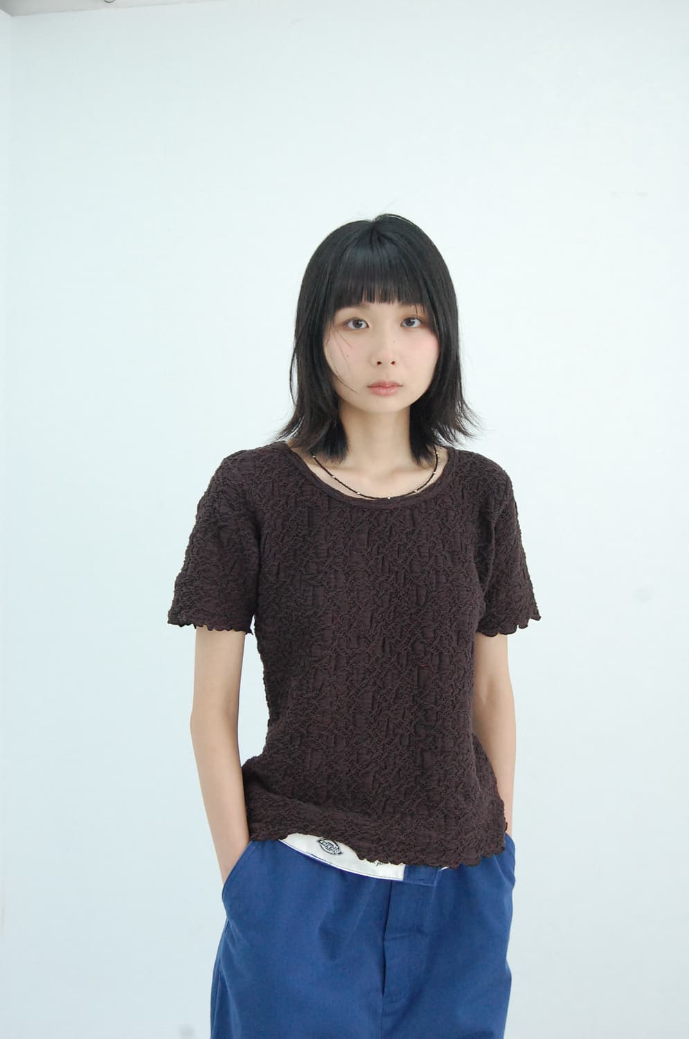 En partie wrinkle top 상품이미지2
