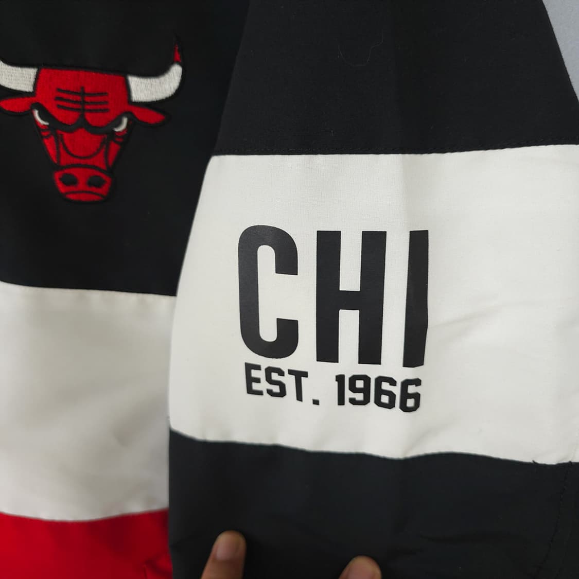 남성용 NBA 시카고 불스 배색 아노락 후드 자켓 S 상품이미지3
