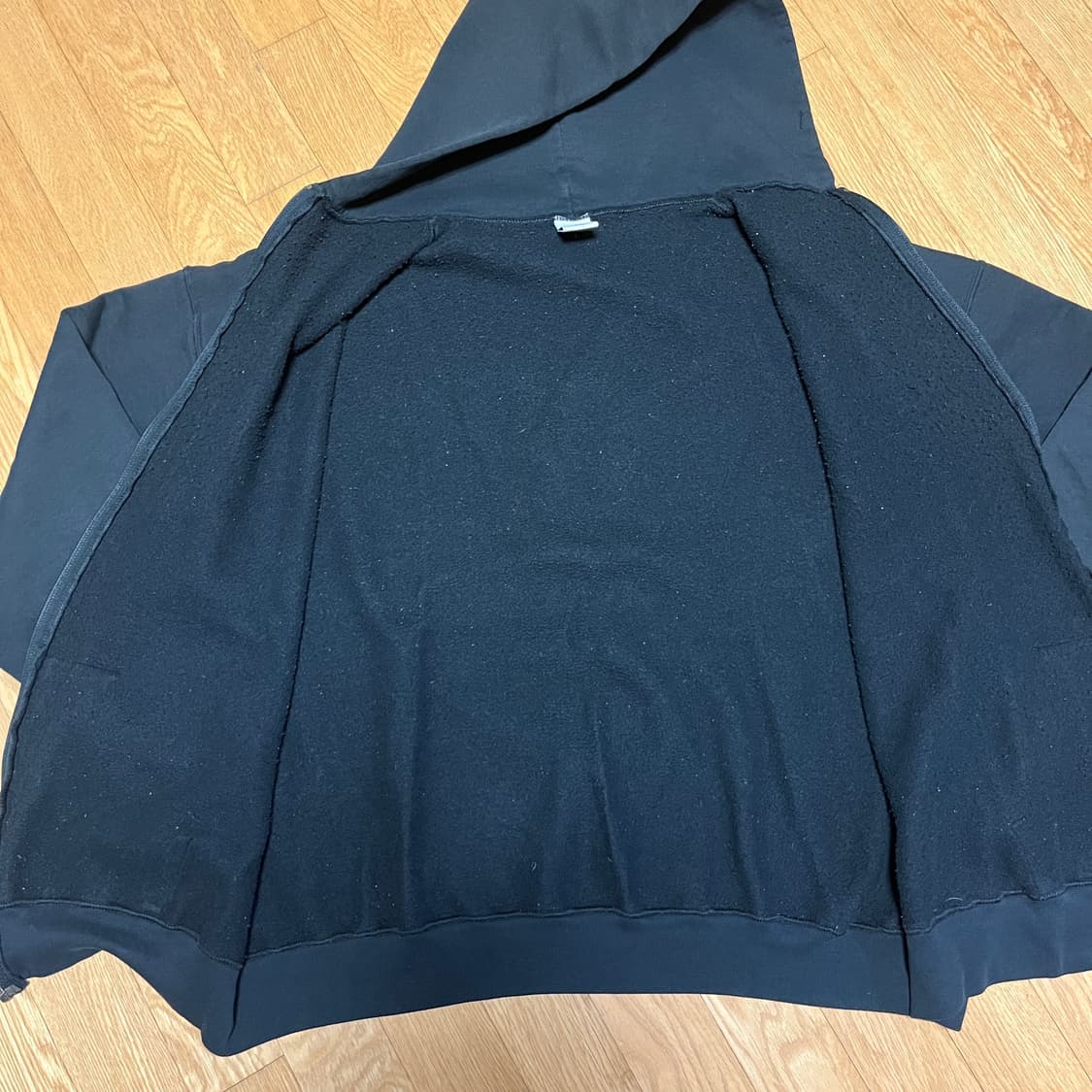 [XXL] 90s 빈티지 러셀 후드집업 블랙 상품이미지3