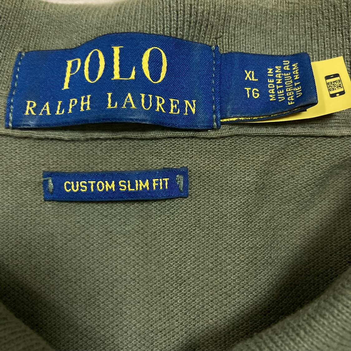 폴로 랄프로렌 스몰 포니 로고 카키 미니멀 카라 반팔티 상품이미지3