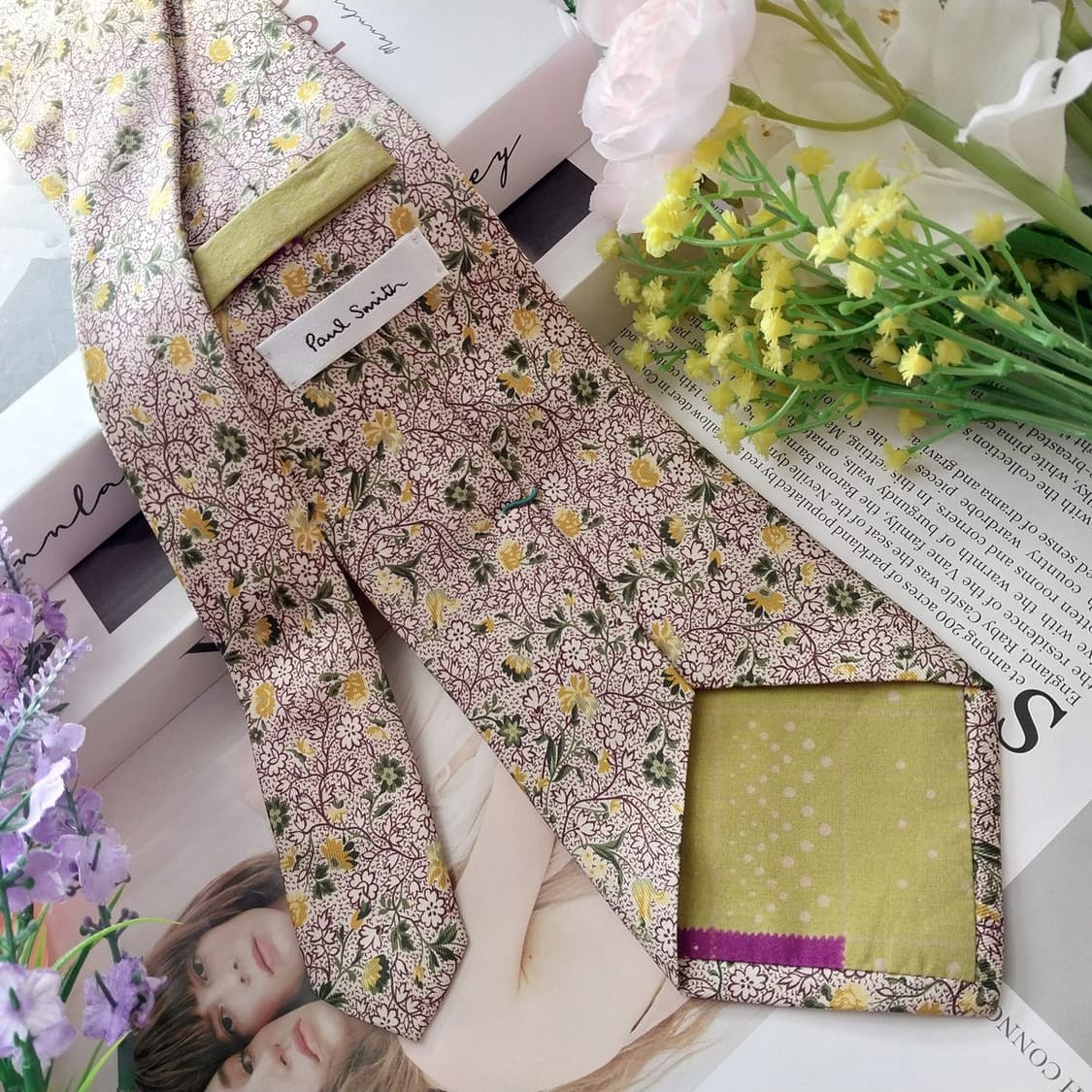 폴 스미스 실크 플라워 패턴 넥타이 9.5cm A+등급 K1296
 상품이미지5