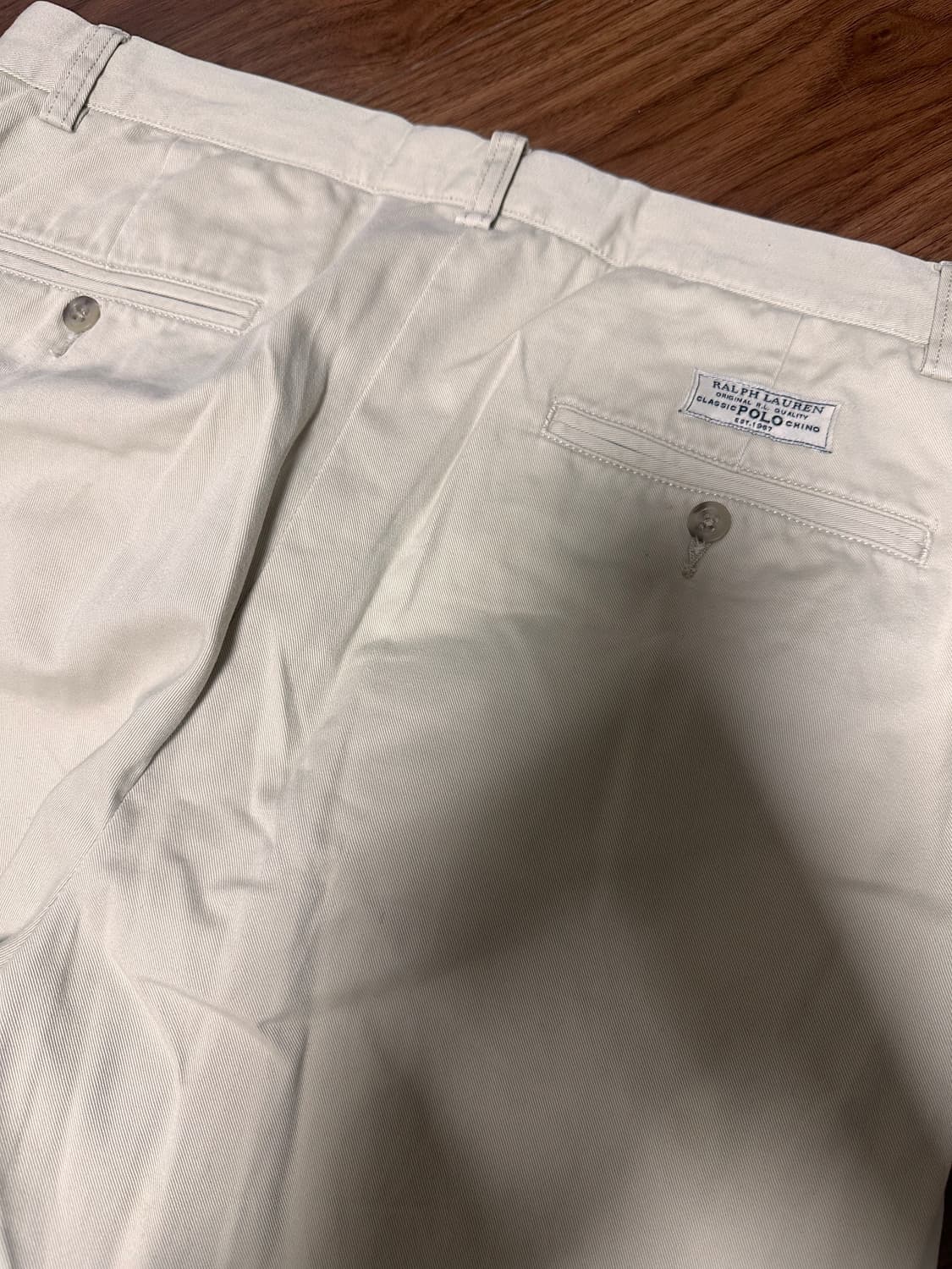 90s 빈티지 폴로 치노팬츠 아이보리 리버스플리츠 상품이미지3