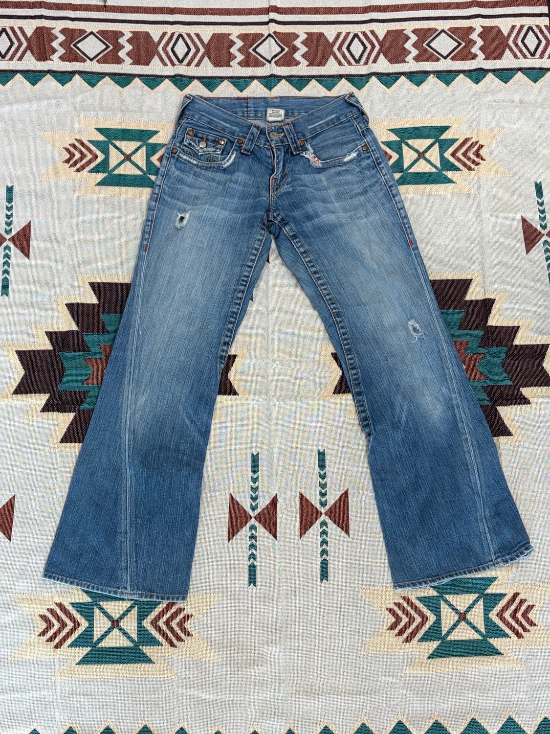 트루릴리전 #803 플레어 부츠컷 연청 데님 팬츠 상품이미지1