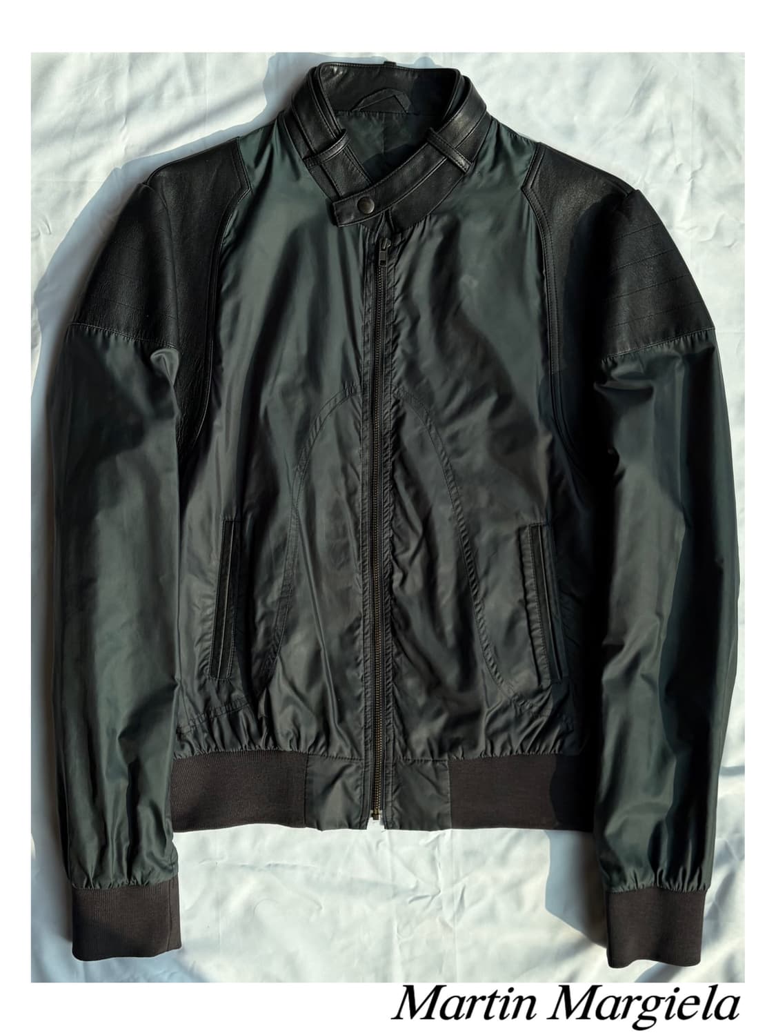 마틴 마르지엘라 레더 믹스 바이커 탱커 봄버 자켓 아티저널 아카이브 상품이미지2