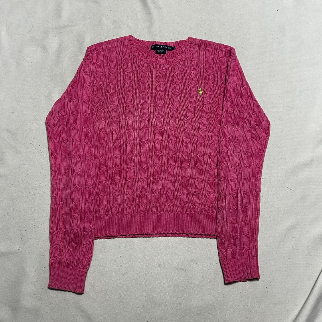 L 폴로랄프로렌 여성용 핑크 케이블 니트 상품이미지2