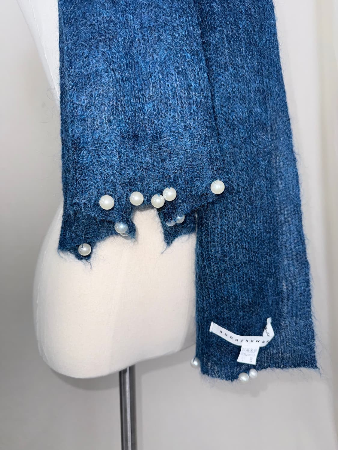 Sunao Kuwahara 모헤어 진주 스카프 상품이미지5
