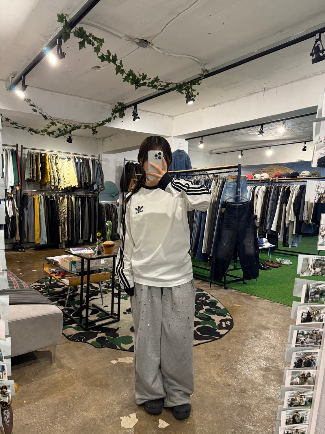 아디다스 삼선 롱슬리브 화이트 L 상품이미지3
