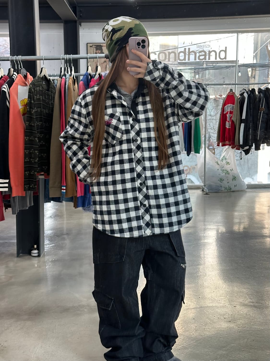 푸부 체크셔츠 후디드 자켓 상품이미지2