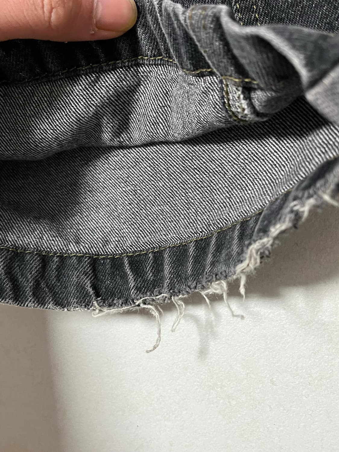 꼼파뇨 믹스드 졀개 와이드 데님 팬츠 블랙 상품이미지3